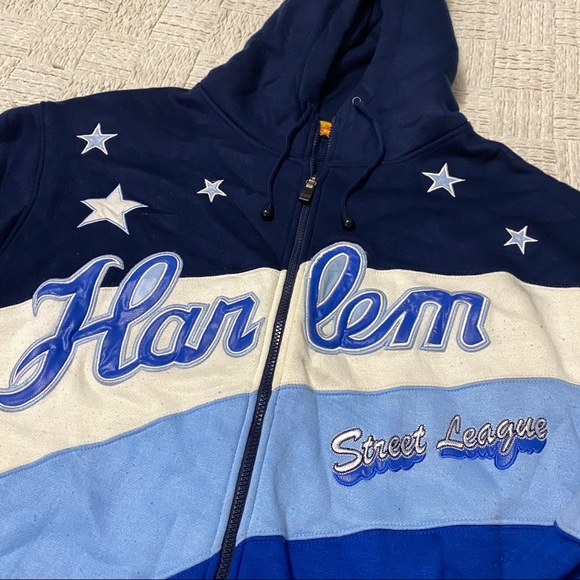 Harlem Street League VINTAGE Men’s Large Hoodie Carolina Blue Hip Hop Rap Y2K - Picture 2 of 9